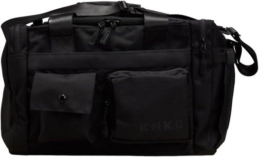 PLUS 63L Large Duffel Bag – Spacious, Durable Gym Bag with Dual Shoe Storage, Multiple Compartments & YKK Zippers for Fitness & Travel - Redwood (Black, Medium 45L)