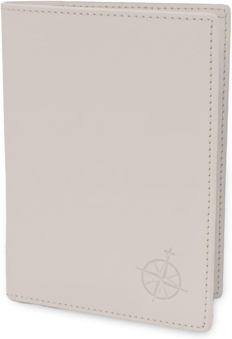 WANDERINGS Leather Travel Wallet with Passport Holder - 5.5" x 4" - Genuine Leather Case with RFID Blocking for Men and Women - Folding Wallet for Passports - Oat Color