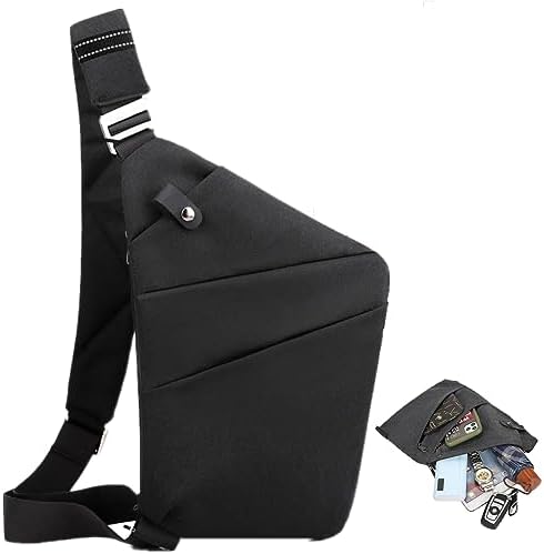 Anti Theft Crossbody Bags for Women, 2025 New Anti-Theft Travel Bag, Shoulder Bag Anti-theft Design for Travel, Sport (Black - Left Shoulder)