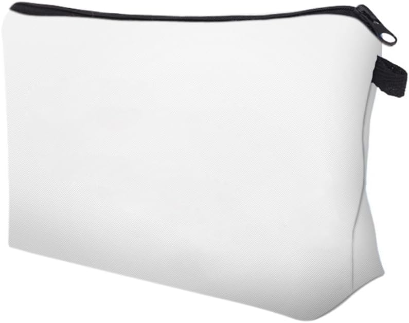 Cute Travel Makeup Bag Cosmetic Bag Small Pouch Gift for Women (Plain White)