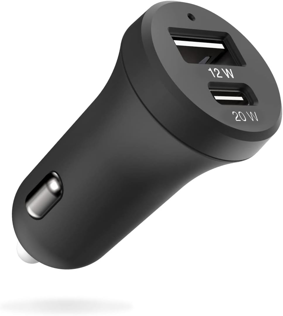 Smartish 2 Port USB Car Charger - Volt 45 Maximum Speed 4.8 Amp Quick Charger Compatible with iPhone Android and All USB Devices (Silk) - Black