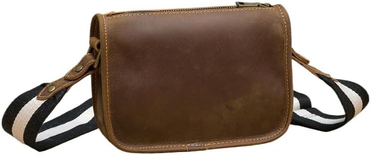 Genuine Leather Vintage Shoulder Bag Crossbody Small Messenger Bag for Men Women Casual Daily Travel Use