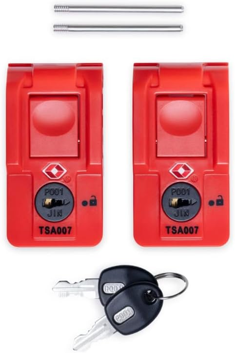 Red Pelican TSA Locking latches with Keys. Designed to fit Select Pelican Air Series Cases.
