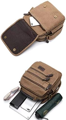 Mens bag Canvas Shoulder Bag Small Messenger Crossbody Bag Work Bag Vintage Multi-function