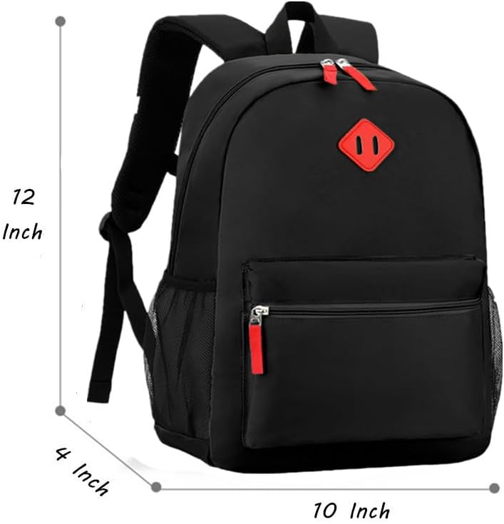 Preschool Backpack Kindergarten Toddler School Backpacks Primary School Backpack for Boys and Girls with Chest Buckle (Black, Small-12 H(not Fit Folder))
