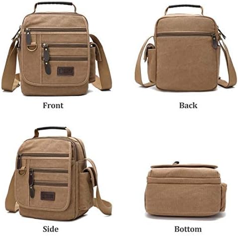 Mens bag Canvas Shoulder Bag Small Messenger Crossbody Bag Work Bag Vintage Multi-function