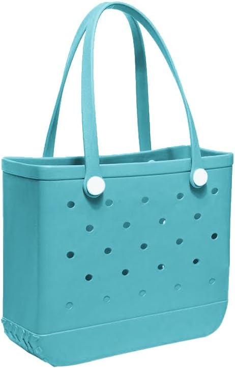 Medium Rubber Beach Bag for Men & Women, Large Capacity Rubber Travel Tote Bag for the Beach Boat Pool