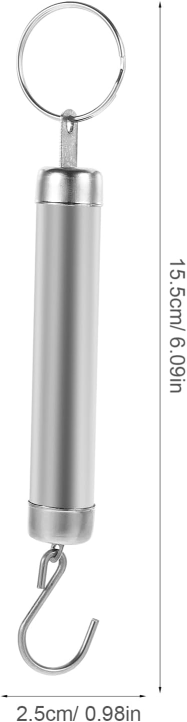 Zerodeko Mechanical Spring Scale 5kg with Hook Portable Hanging Kitchen Weighing Scale Sturdy Silver Design for Luggage Fishing and Home Use