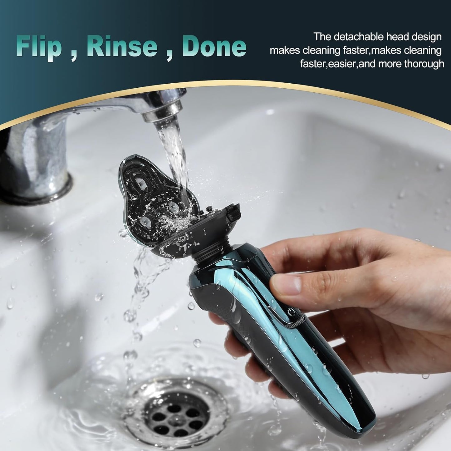 Electric Razor for Men, 4D Dual-Ring Floating Head Electric Shaver, IPX7 Waterproof Wet & Dry Shaver, USB-C Fast Charging 120Mins Long Runtime, Ergonomic Portable Travel Shaver, Ideal Gifts for Men
