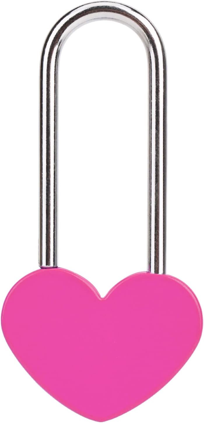 Love Lock Heart Padlock, Rose Red Single Heart Wish Lock for Lovers Wedding, Valentines