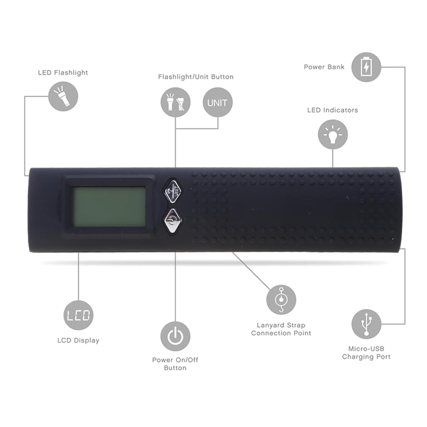 Digital Weighing Scale Luggage Scale Portable Digital Hanging Baggage- Scale for Travel Suitcase Weight Scale Flashlight for Shipping with & Flashlight Travel Weight Scale