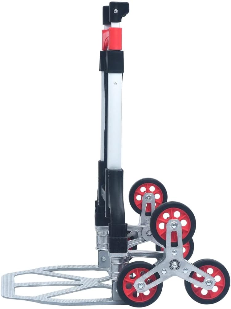SKM Foldable Stair Transport Trolley 154.3 lb Aluminum Silver, (Weight 7.94KG)