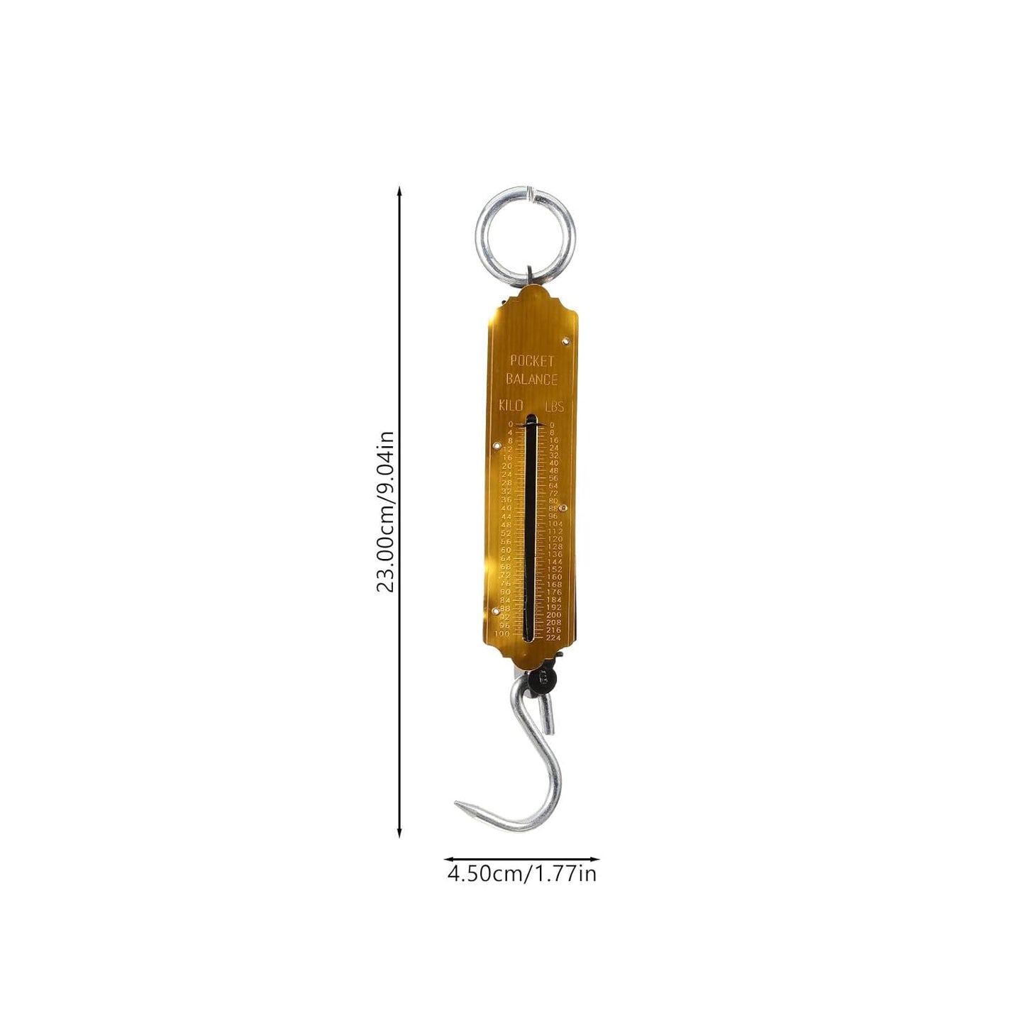 VALICLUD Spring Fish Scale, Portable Fishing Scale with Hook Large Handle Hanging Luggage Scale Handheld Aluminum Tube Weigher