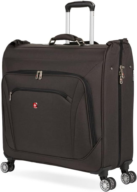 SwissGear 7895 Premium Garment Bag with Spinner Wheels, Amazon Exclusive, Bonus Hanging Feature, 24-Inch Luggage - Heather Grey