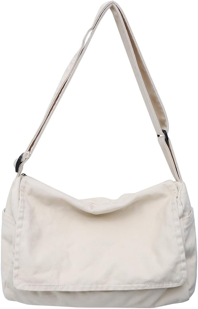 Collsants Messenger Bag for Women Men Satchel Bag Canvas Crossbody Shoulder Bag Casual Sling Bag