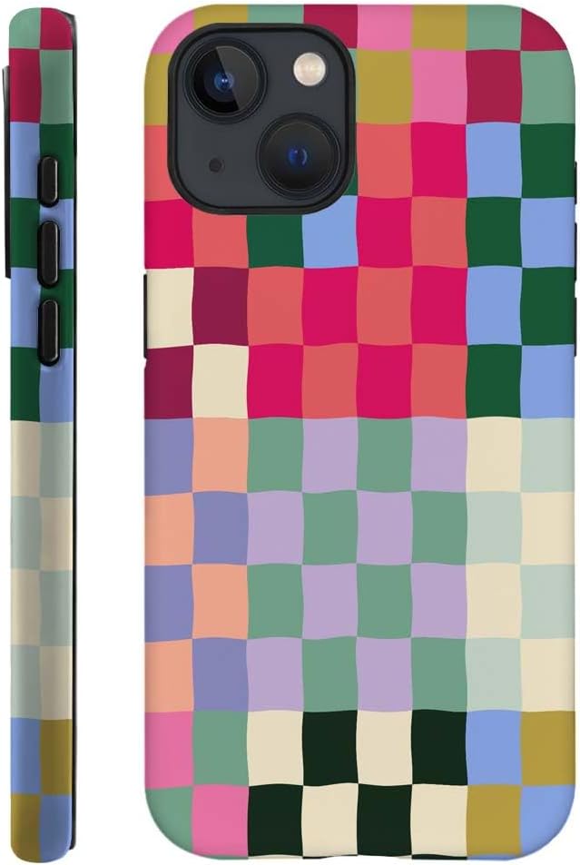 SEized Case Compatible with for iPhone 14 Plus,Colorful Checkerboard Phone Case for Girl Women Boy Men,Durable Protection Case for iPhone 14 Plus