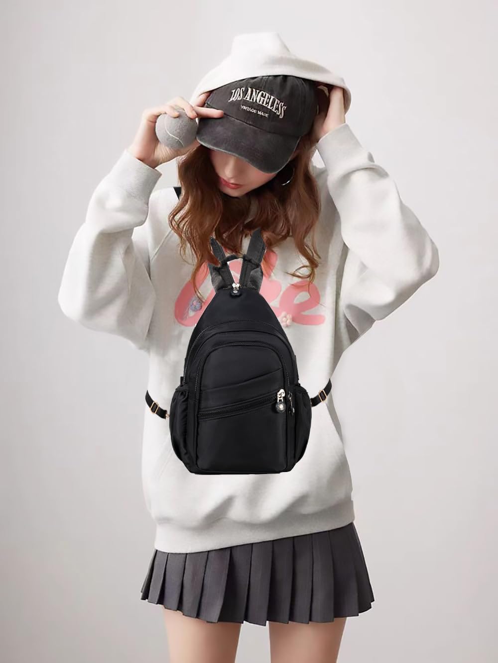 Small Crossbody Sling Bag for Women, Mini Backpack Sling Backpack Convertible, Chest Bag for Hiking Daypack