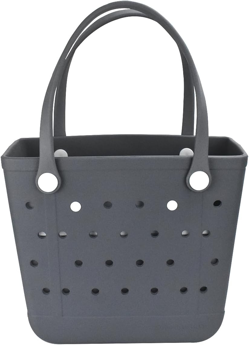 Beach Bag, Waterproof Beach Tote, Rubber Medium Tote Bag, Washable and Durable Open Handbag for Boat Pool Sports