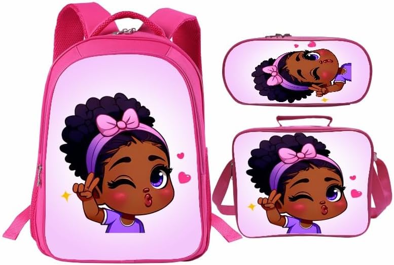 School Backpack Set for Girls Boys 3-in-1 Kids Teens Elementary Middle School Bookbag with Lunch Bag Pencil Case