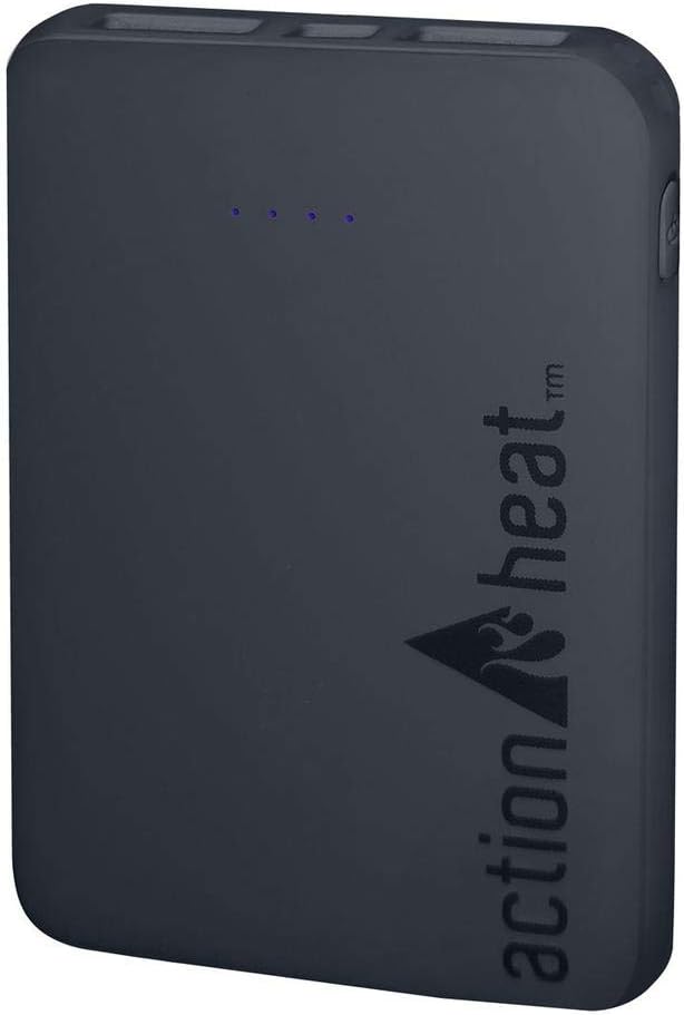 ActionHeat Portable 5V Power Bank 6000mAh Kit – Lithium-Polymer Rechargeable Battery Pack for Heated Clothing and Charging Tablets, Smartphones – Black