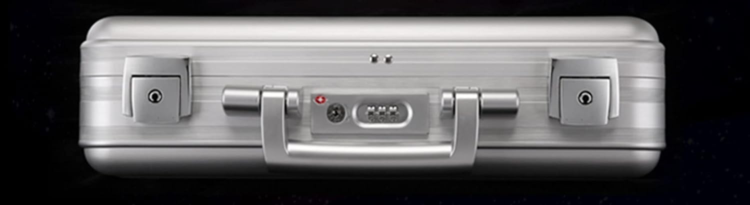 Metal Combination TSA Lock Briefcase Aluminum Brief Case Metal Toolbox Cash Case 15.6 Inch Notebook