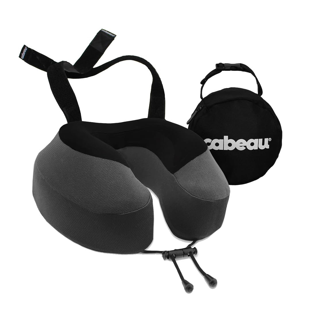 Cabeau Evolution S3 Travel Pillow - Memory Foam Neck Pillow for Airplane and Long Flights with Seat