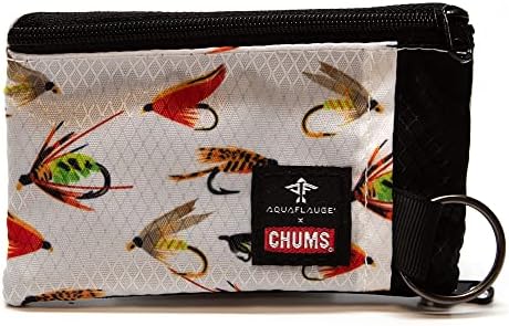 Chums Surfshorts Wallet - Lightweight Slim Wallet w/ RFID Blocking Card - Zippered, Minimalist Wallet w/Key Ring - Patterns