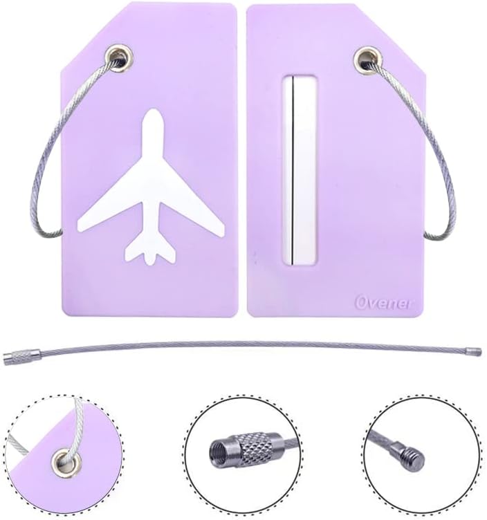 5Pack Silicone Luggage Tag with Name ID Card Perfect to Quickly Spot Luggage Suitcase by Ovener