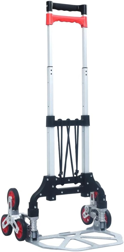 SKM Foldable Stair Transport Trolley 154.3 lb Aluminum Silver, (Weight 7.94KG)