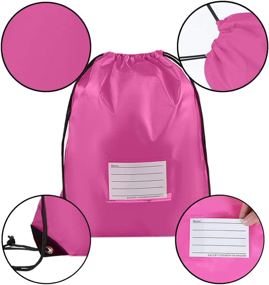 40 Pcs Drawstring Bags,Bulk Draw String Backpack, DIY Gym Sports Cinch Bag Sackpack for Women Men, Pink
