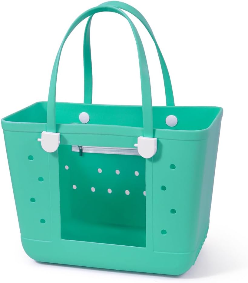 Rubber Beach Bags with Visual Window, Extra Large Waterproof Sandproof Rubber Tote Bag for Pool,Boat & Travel