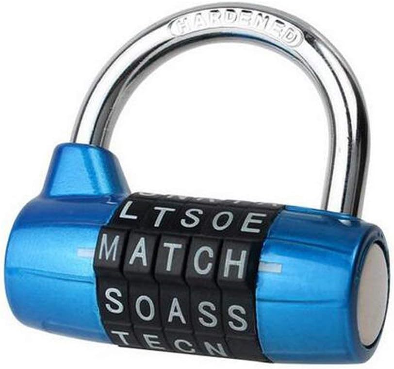 Large Extended Beam Storage Cabinet Door Handle Combination Lock Padlock Password Lock, Gym Lock, 5-Digit Combination Padlock, Security Padlock, Luggage Locker, Wardrobe, Gym Locker (blue-01)