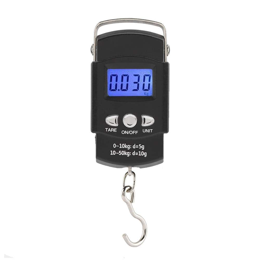 Digital Scale,Luggage Scale 50kg/110lb Portable Electronic LCD Digital Travel Postal Fishing Hook Weight Scale with Tape Measure Hook and Backlit LCD Display