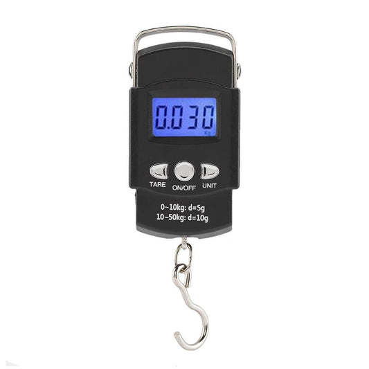 Digital Scale,Luggage Scale 50kg/110lb Portable Electronic LCD Digital Travel Postal Fishing Hook Weight Scale with Tape Measure Hook and Backlit LCD Display