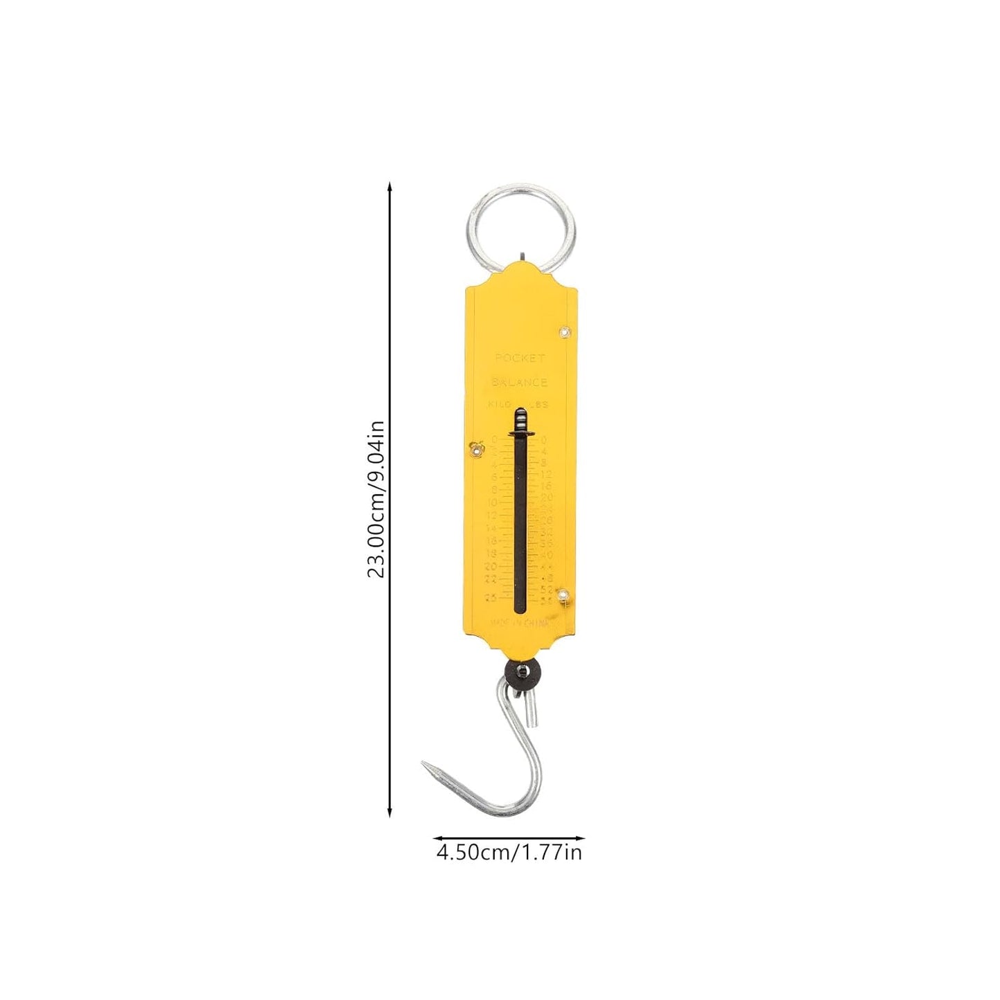 Spring Fish Scale, Portable Fishing Scale with Hook Large Handle Hanging Luggage Handheld Aluminum Tube Weigher
