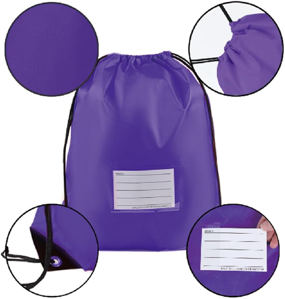 20 Pcs Drawstring Bags,Bulk Draw String Backpack, DIY Gym Sports Cinch Bag Sackpack for Women Men, Purple