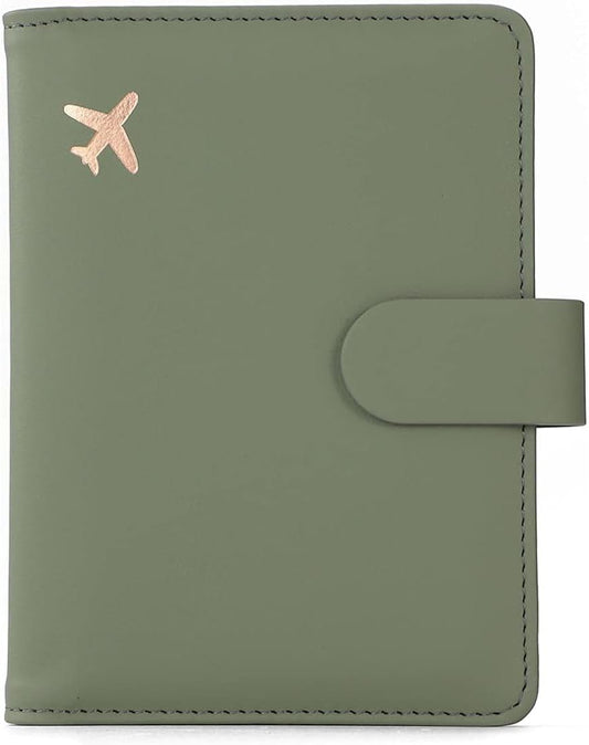 Melsbrinna Premium Leather Passport Holder Covers Case, Waterproof Rfid Blocking Travel Wallet Passport Holder with Pen Holder, Cute Passport Book for Women/Men