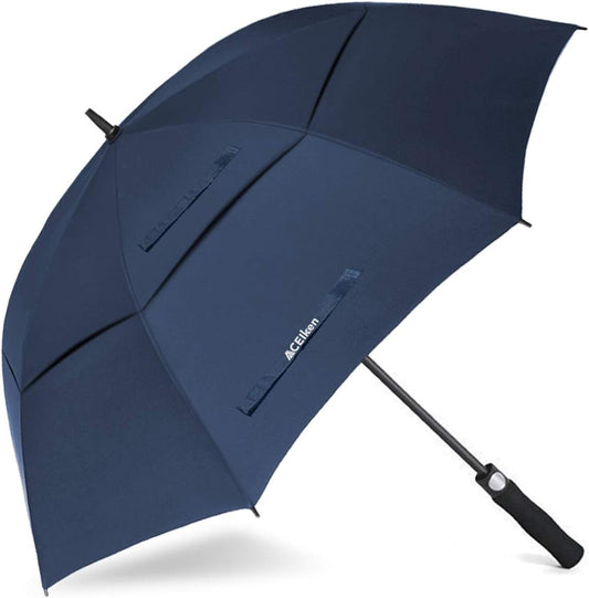 Golf Umbrella Large 58/62/68 Inch Automatic Open Golf Umbrella Extra Large Oversize Double Canopy Vented Umbrella Windproof Waterproof for Men and Women