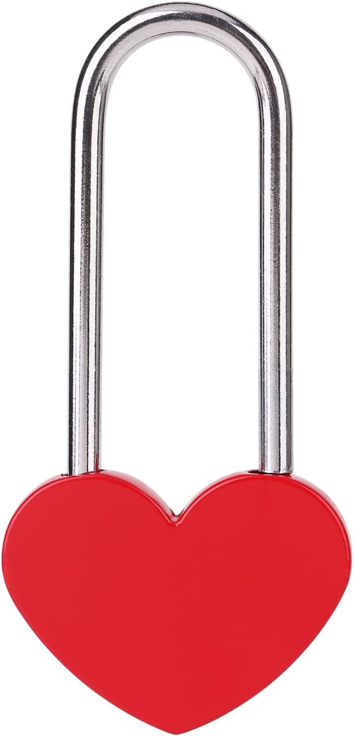 3.5" 50mm Love Lock Heart Padlock,Red Single Heart Wish Lock for Lovers