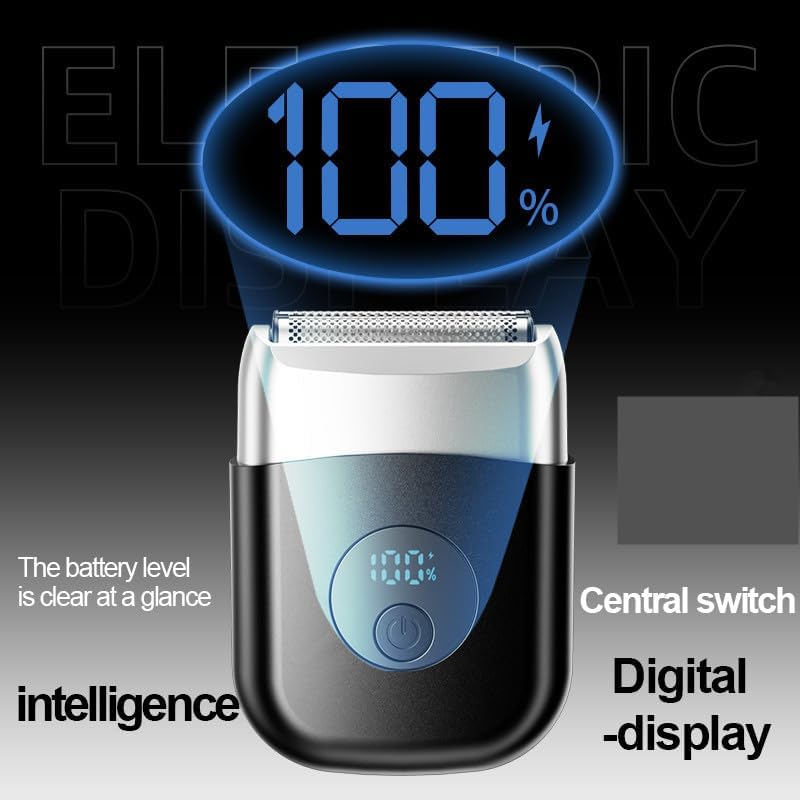 Electric Foil Shavers for Men, New Mini Electric Razor with 3 Floating Blades, LED Display, USB-C Fast Rechargeable, Travel Portable Beard Trimmer for Men, Gifts for Dad Him (Black)