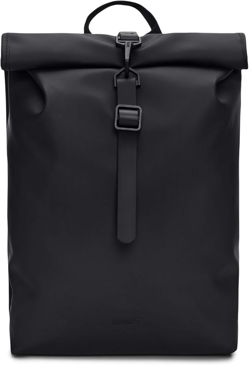 RAINS Rolltop Rucksack Mini Black Waterproof Rolltop Backpack Water Resistant Water Repellent