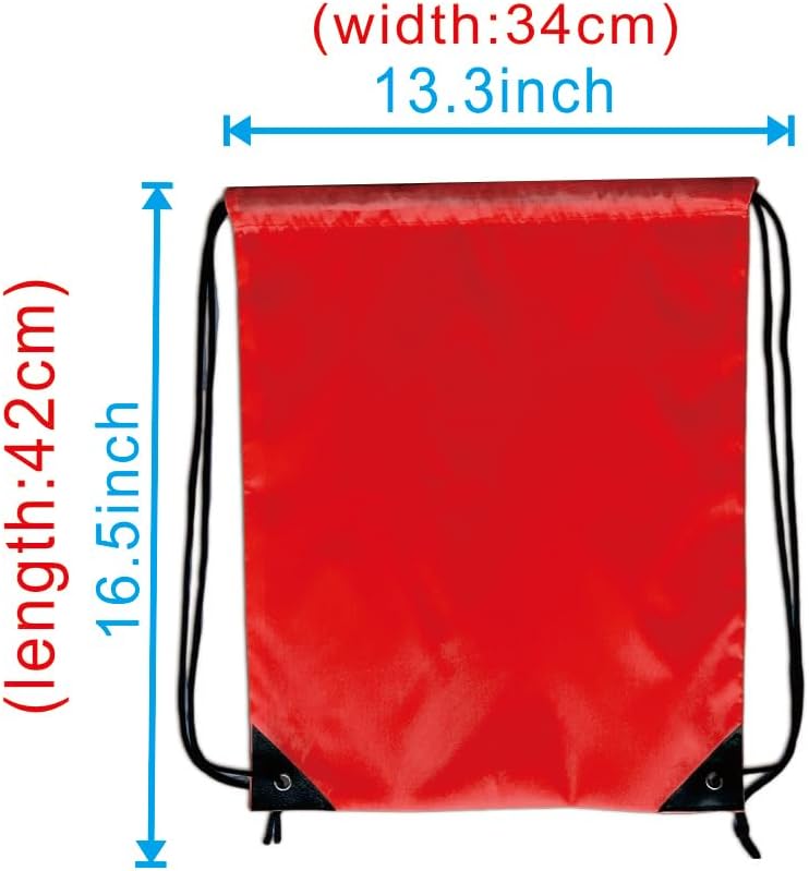 Drawstring Backpack Bulk 30 Packs Draw String Bags for Gym Sports Trip Pedestrianism Cinch Sack DIY for Women Men(Red)