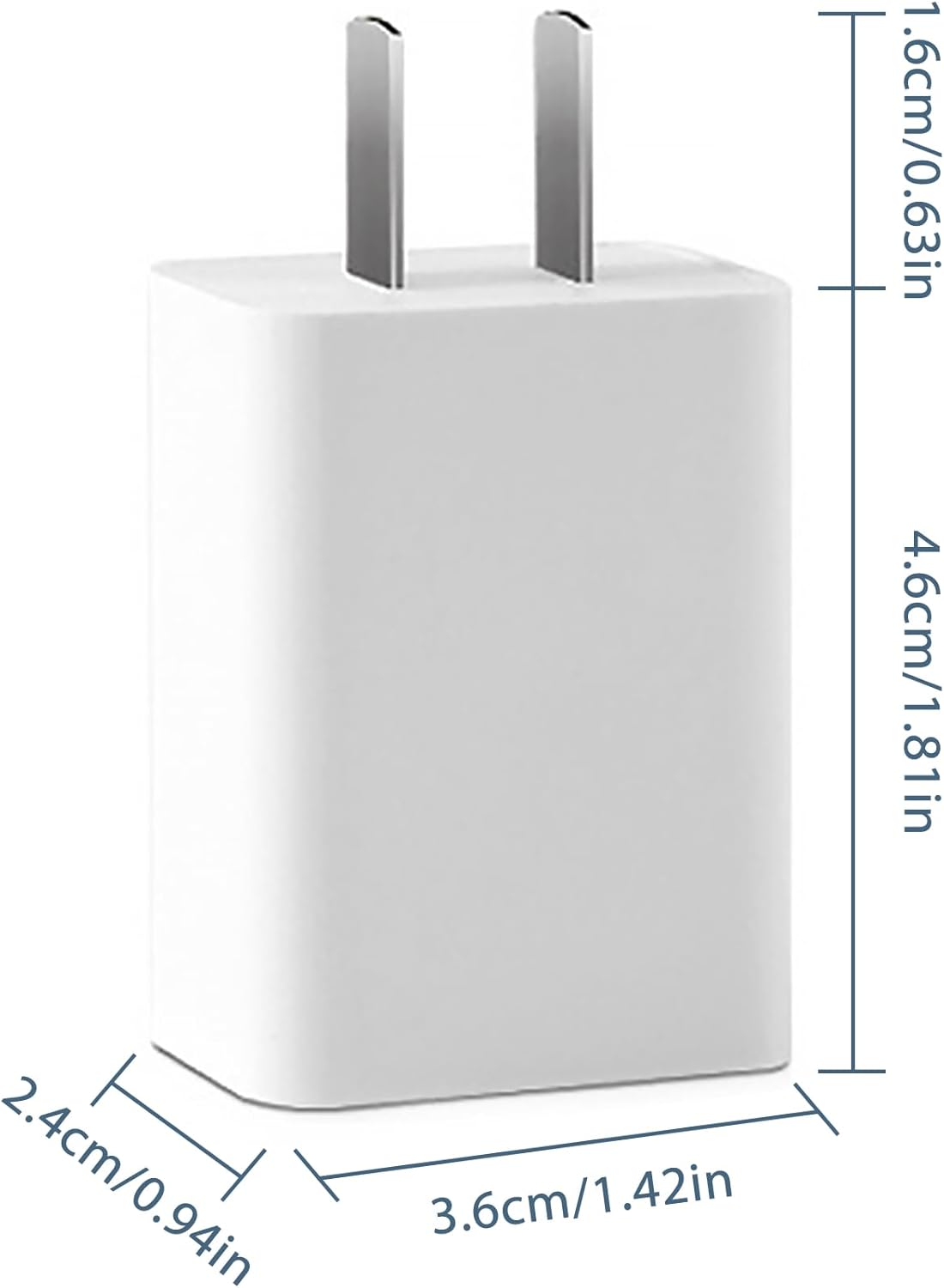 USB Wall Charger, 5V 2A Charger Power Adapter, Fast Charging USB Block, Charging Plug Block Cube, Wall Plug for iPhone, iPad, Sumsung, Android, Kindle, Baby Bottle Warmer(White)