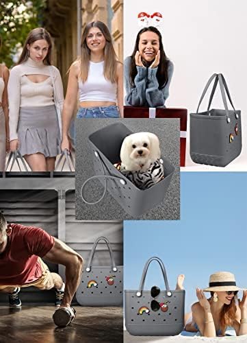 Beach Bag Rubber Tote Bag - Waterproof Travel Bag for Women Washable Tote Bag Handbag for Sports Beach Market Pool