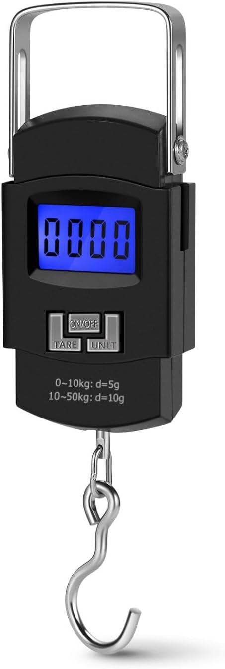Flexzion Hanging Digital Scale for Travel & Fishing, Portable Luggage Scale Electronic Backlight