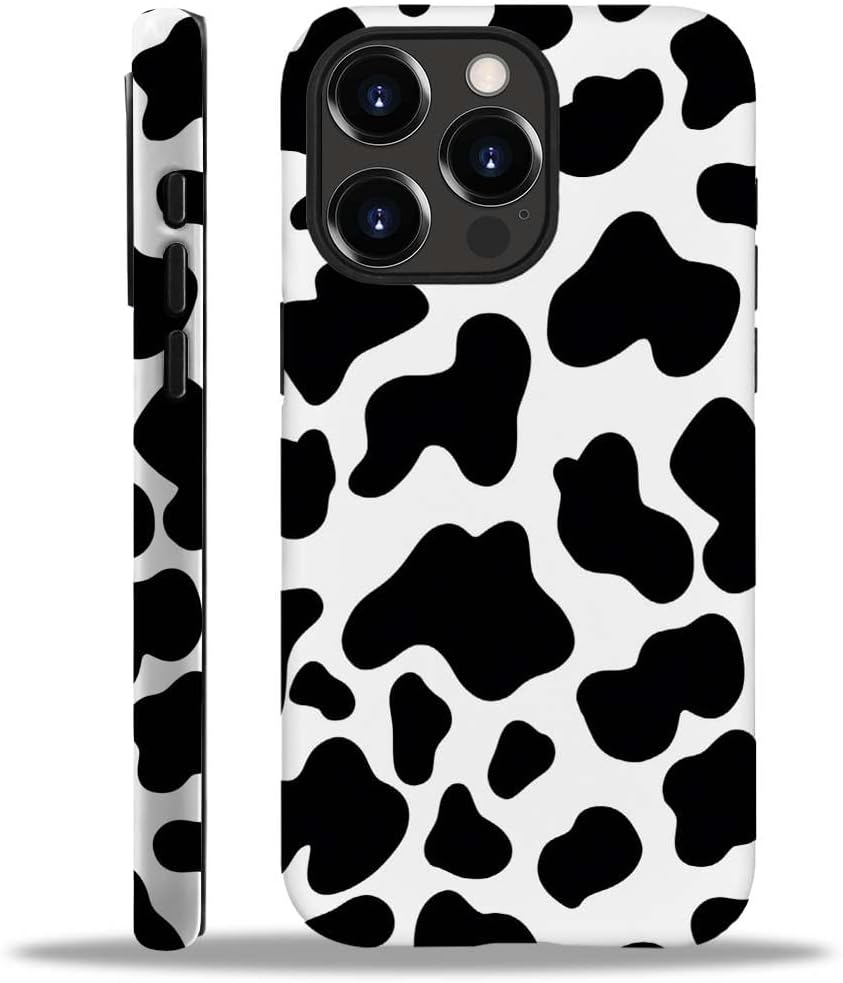 SEized Case Compatible with for iPhone 12 Pro,Black White Cow Pattern Phone Case for Girl Women Boy Men,Durable Protection Case for iPhone 12 Pro