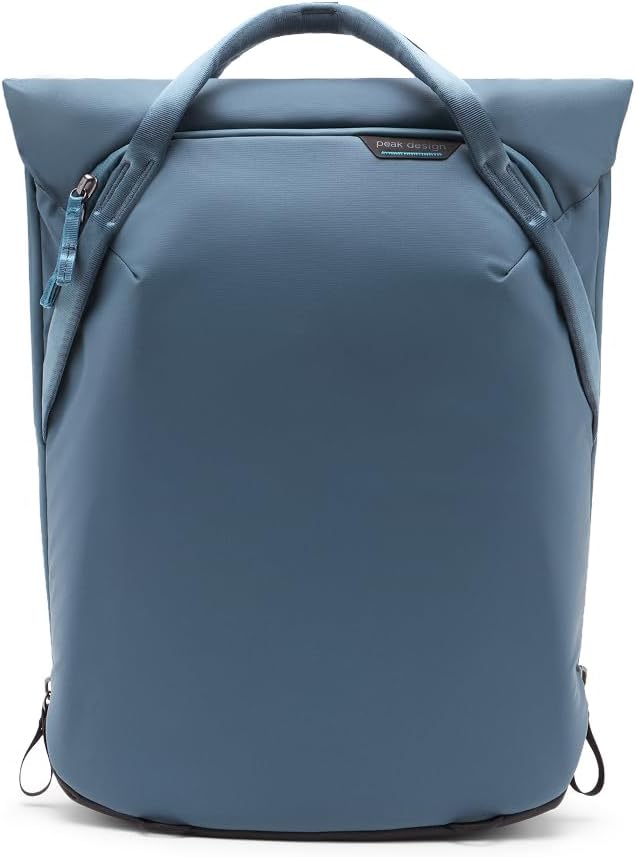 Peak Design Everyday Totepack 20L, Ocean, Weatherproof Shell, Top and Side Access, FlexFold Dividers, Laptop Sleeve, Internal Pockets, Backpack or Hand Carry, Versatile Tote Bag for Women and Men