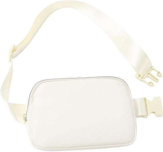 Belt Bag for Women, Cross Body Fanny Pack Fashion Waist Packs Everywhere Belt Bag with Adjustable Strap Gifts for Teen Girls Women Men (White)