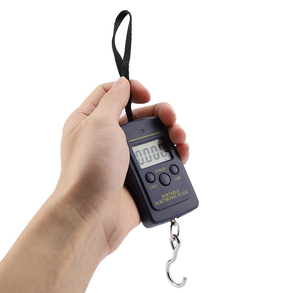 Digital Hanging Scale, 50kg/10g Portable Electronic Scale with Large LCD Display Hideable Hook for Luggage Travel Bag