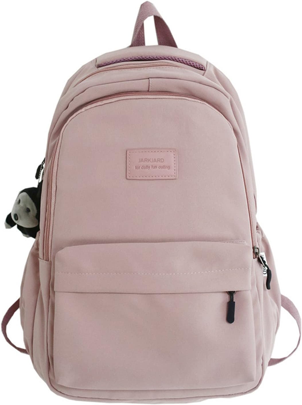 Aesthetic Backpack Cute Backpack for School College Backpack Large Capacity Bookbags for Girls Women Students Casual Travel Daypacks Solid Color(Pink)